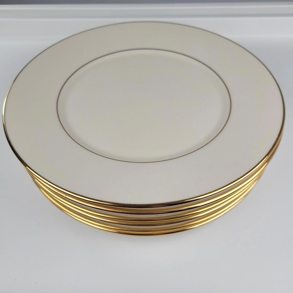 Lenox Hayworth Salad Plate Set Of 6 Cosmopolitan Collection Gold Rim 8 1/4" USA